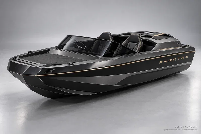 Phantom broad-bow styling concept in graphite and gold