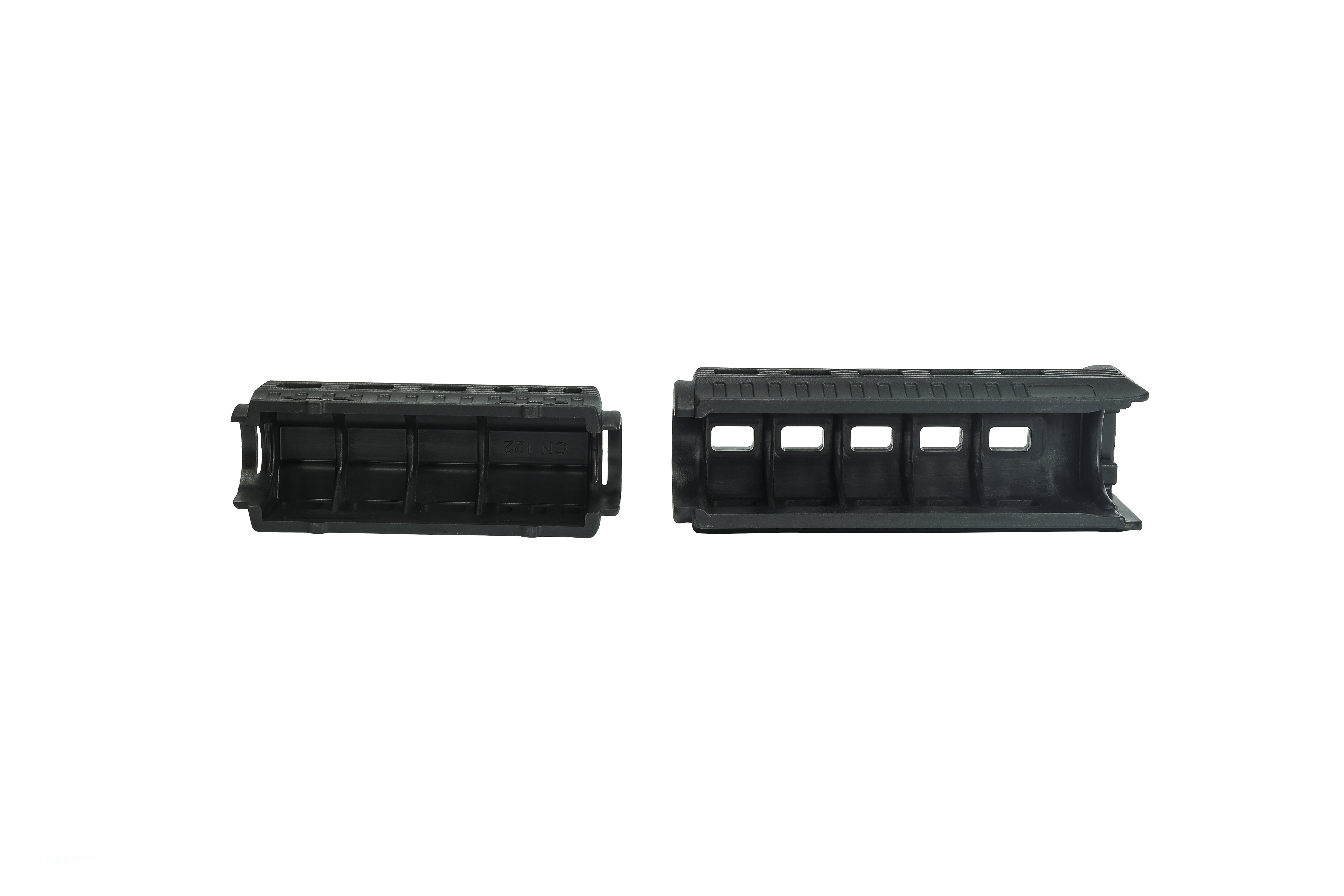 Product photography from multiple angles (weapon accessories/combat equipment)