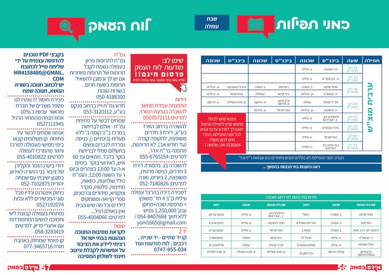 היום! יום סיוע באופטיקה - שימו לב הוקדם ל13:00 עקב הדלקת נרות חנוכה!  / רשת פיצה בעמק הגיעה לעפולה - בכשרויות מהודרות / מגוון ארועי חנוכה / גיליון 333