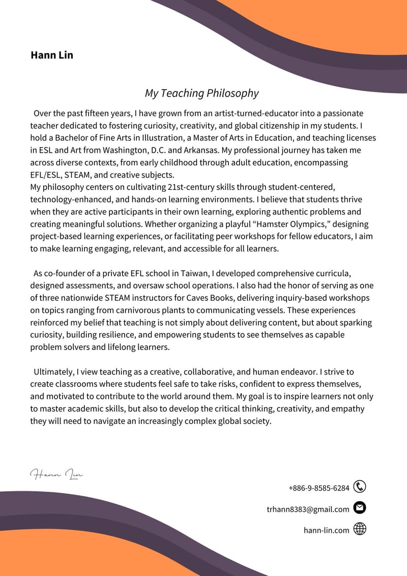 My teaching philosophy