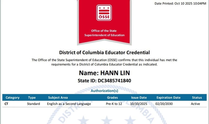 US ESOL Teaching Licensure