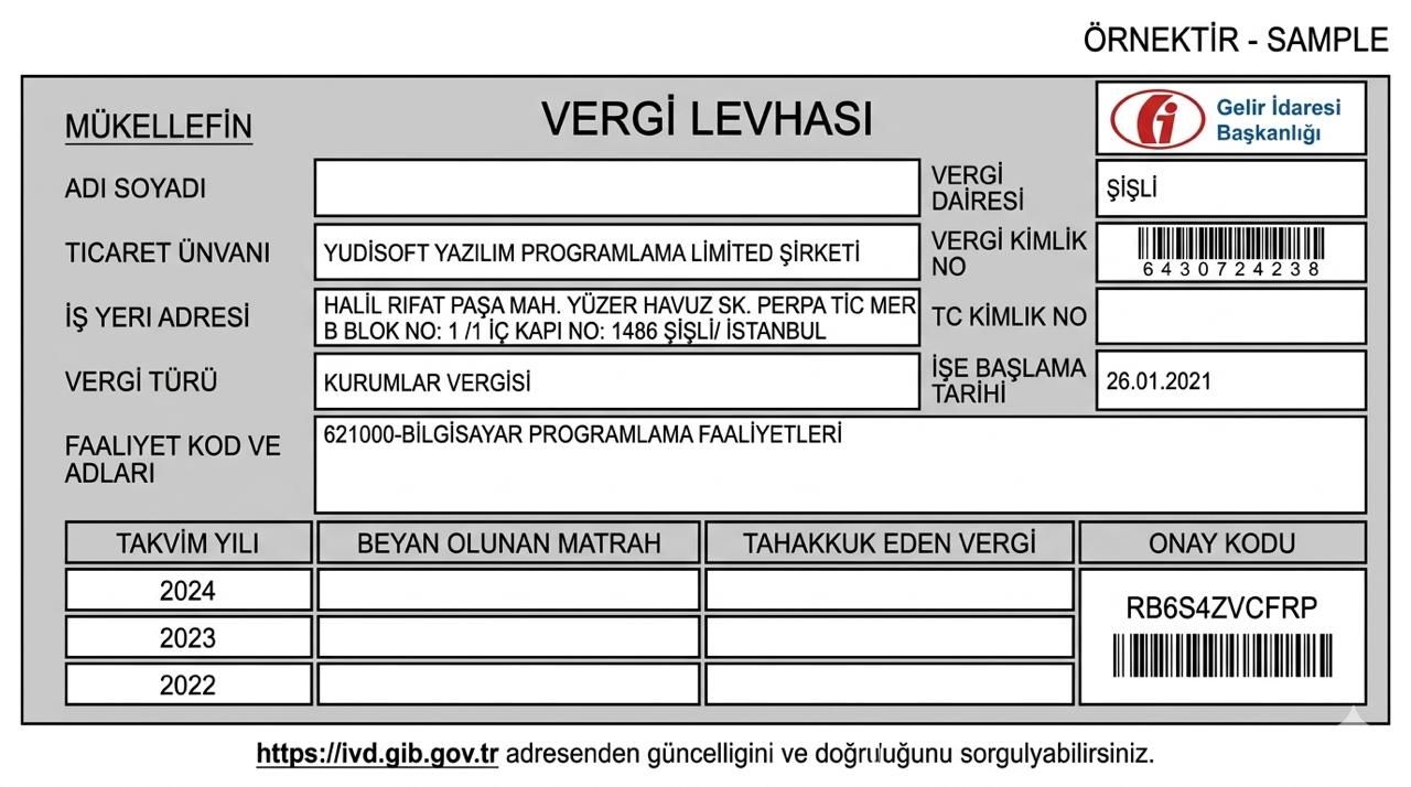 🇹🇷 official company registration — Türkiye