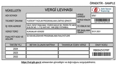 🇹🇷 official company registration — Türkiye