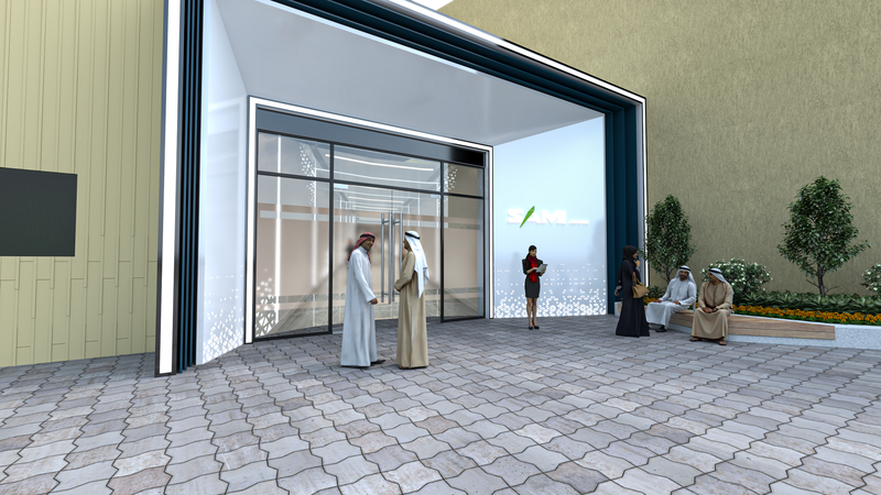 تصميم مدخل المبنى و المكتب للشركة السعودية للصناعات العسكرية SAMI aerospace
