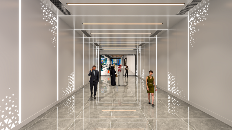 تصميم مدخل المبنى و المكتب للشركة السعودية للصناعات العسكرية SAMI aerospace