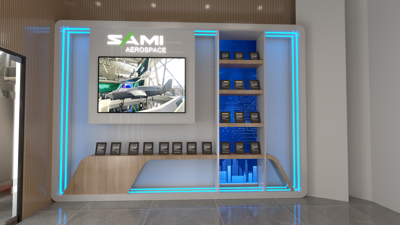 تصميم مدخل المبنى و المكتب للشركة السعودية للصناعات العسكرية SAMI aerospace