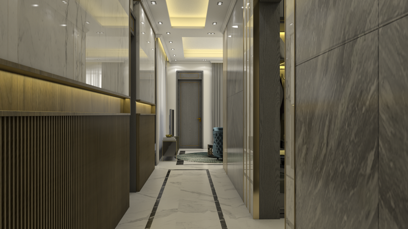 غرفة نوم ماستر وغرفة مكياج وجمام الماستر