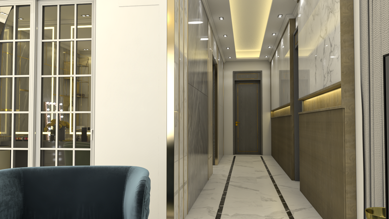 غرفة نوم ماستر وغرفة مكياج وجمام الماستر