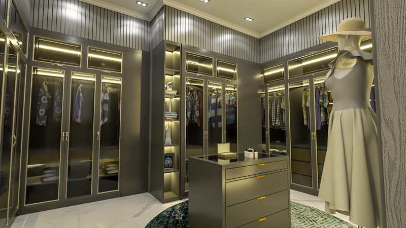 غرفة نوم ماستر وغرفة مكياج وجمام الماستر