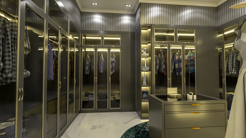 غرفة نوم ماستر وغرفة مكياج وجمام الماستر