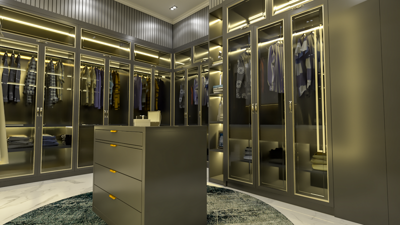 غرفة نوم ماستر وغرفة مكياج وجمام الماستر