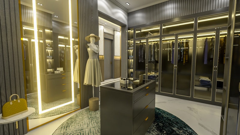 غرفة نوم ماستر وغرفة مكياج وجمام الماستر