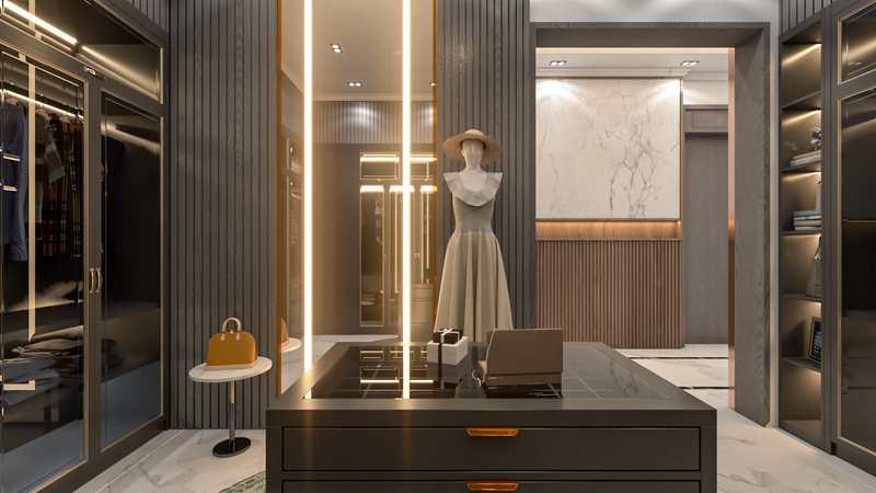 غرفة نوم ماستر وغرفة مكياج وجمام الماستر