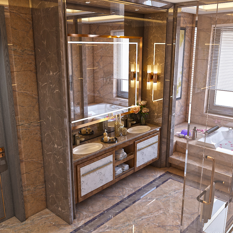 غرفة نوم ماستر وغرفة مكياج وجمام الماستر