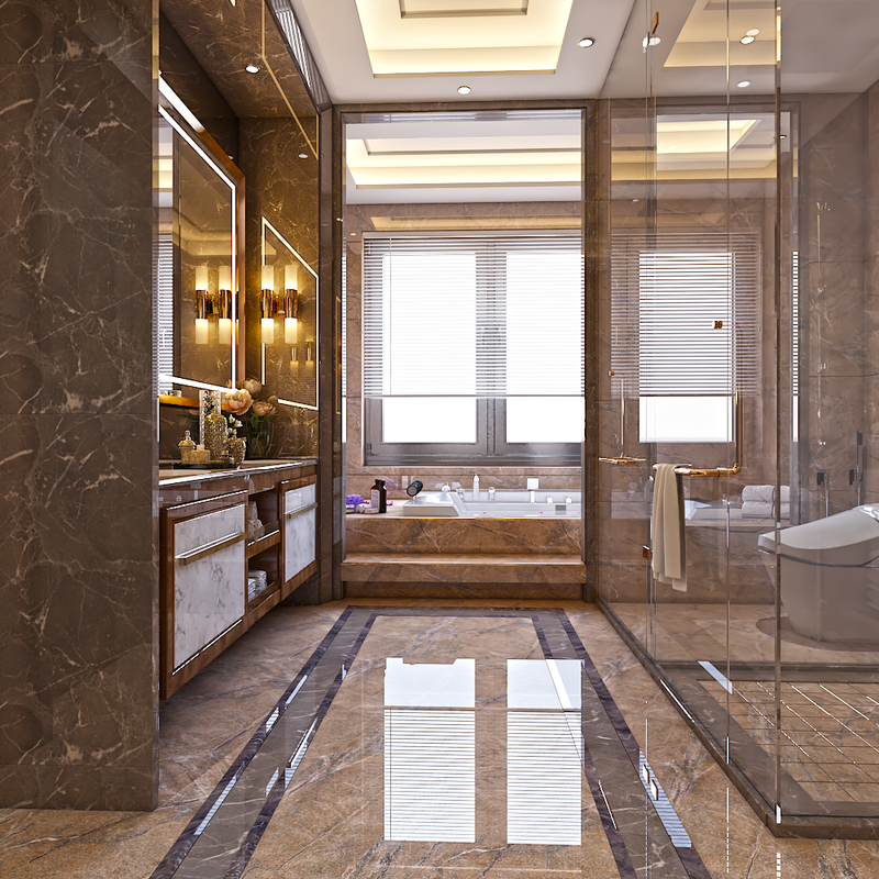 غرفة نوم ماستر وغرفة مكياج وجمام الماستر