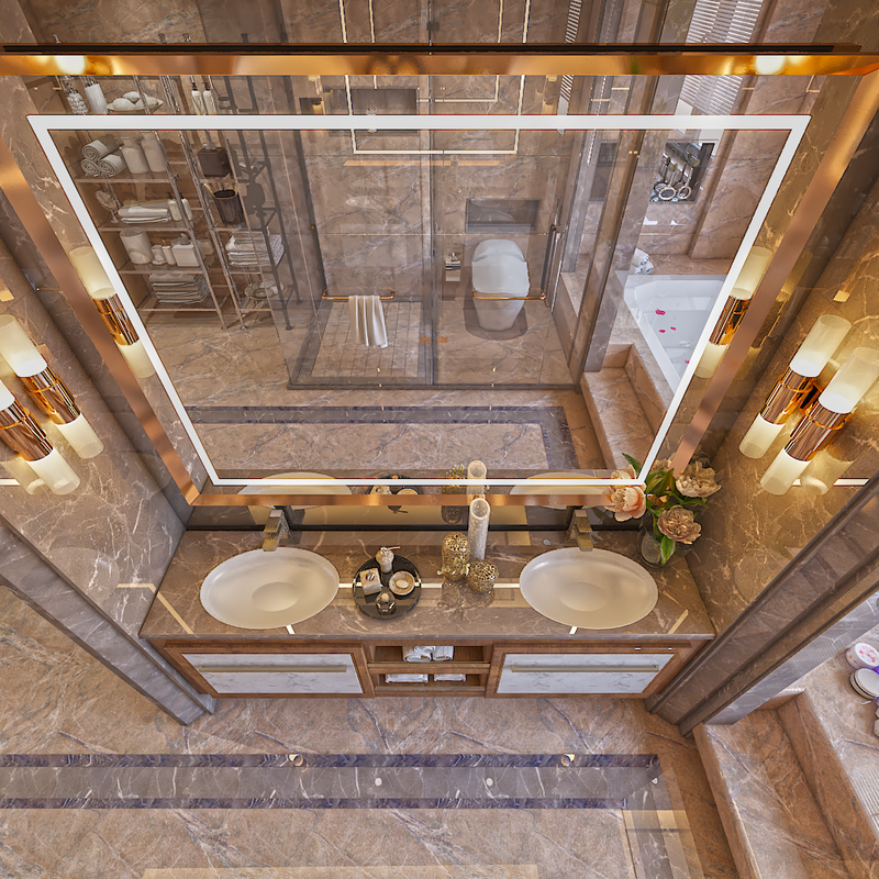 غرفة نوم ماستر وغرفة مكياج وجمام الماستر