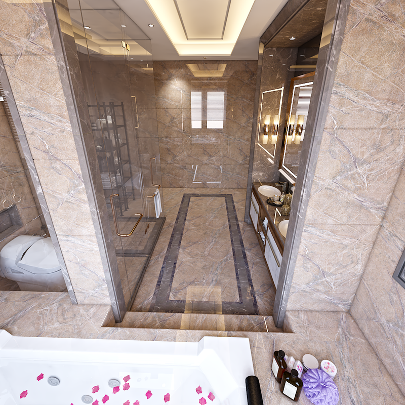 غرفة نوم ماستر وغرفة مكياج وجمام الماستر