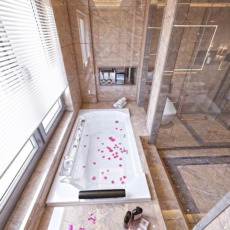 غرفة نوم ماستر وغرفة مكياج وجمام الماستر