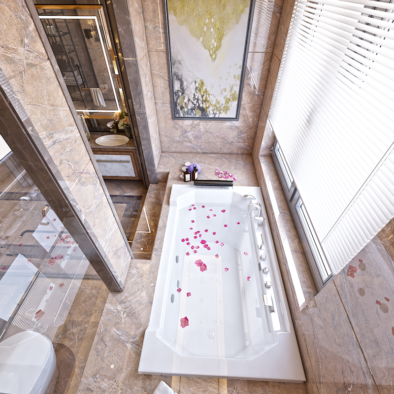 غرفة نوم ماستر وغرفة مكياج وجمام الماستر