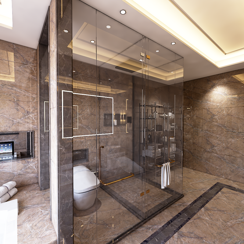 غرفة نوم ماستر وغرفة مكياج وجمام الماستر