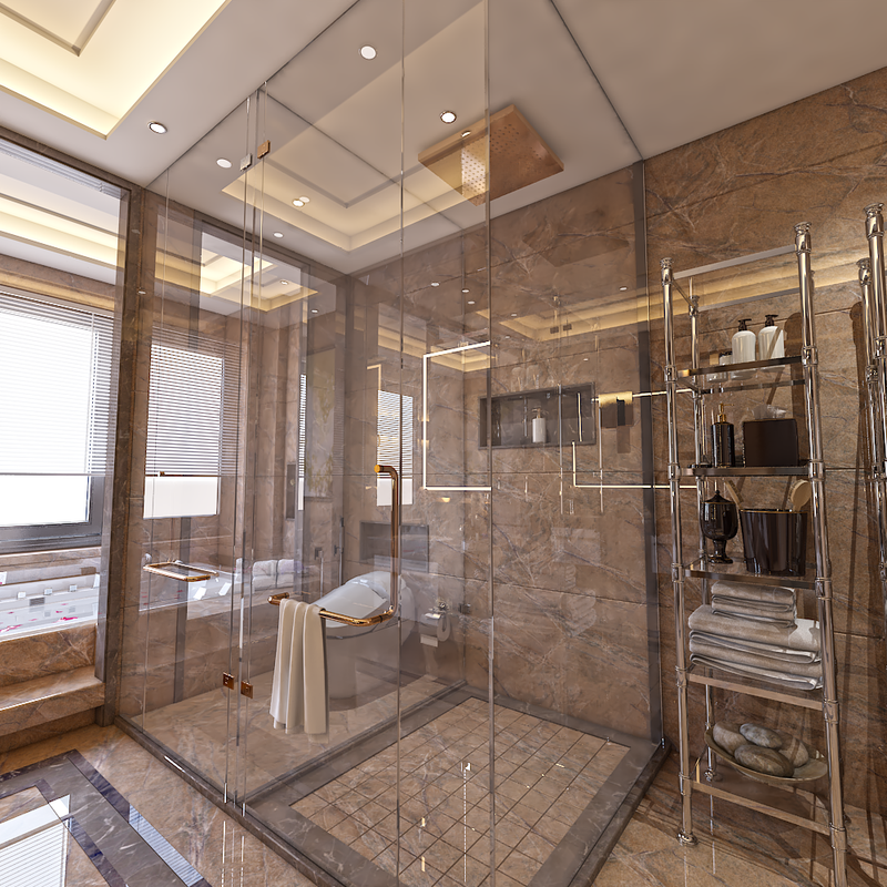 غرفة نوم ماستر وغرفة مكياج وجمام الماستر