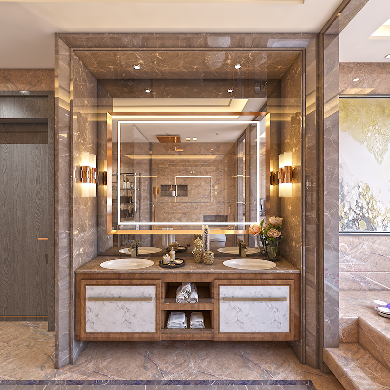 غرفة نوم ماستر وغرفة مكياج وجمام الماستر