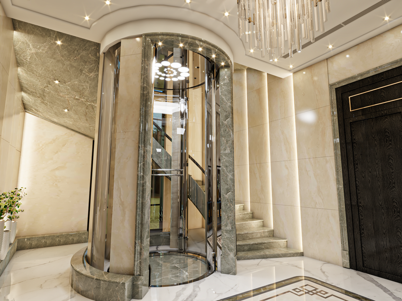 مدخل الفيلا والدرج