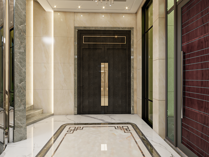 مدخل الفيلا والدرج