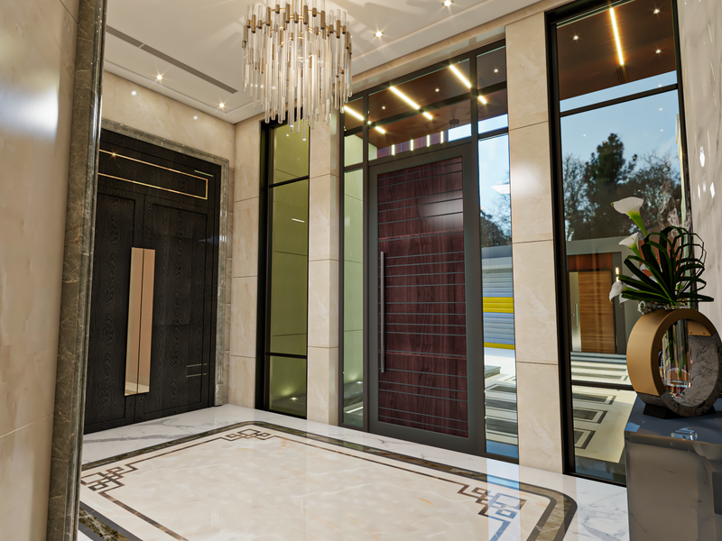 مدخل الفيلا والدرج