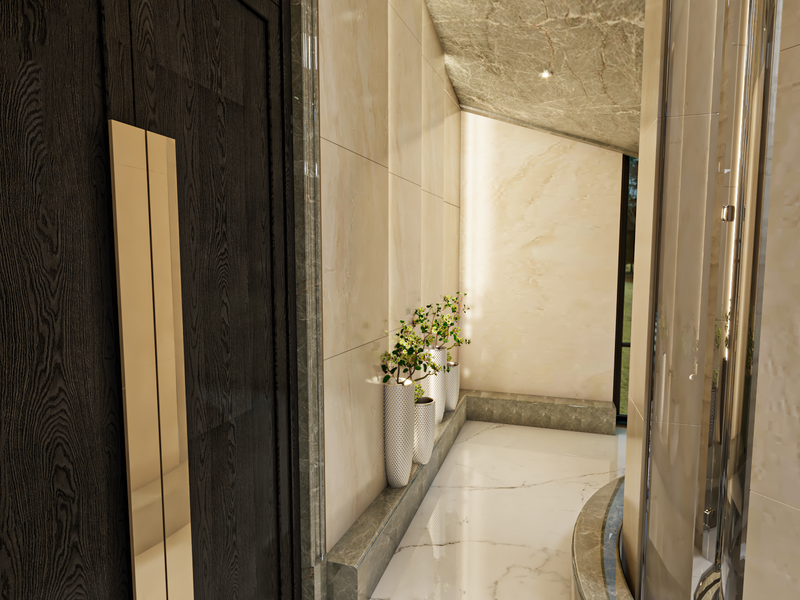 مدخل الفيلا والدرج