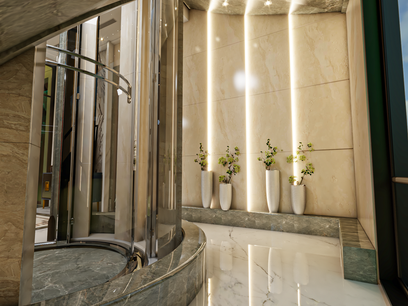 مدخل الفيلا والدرج