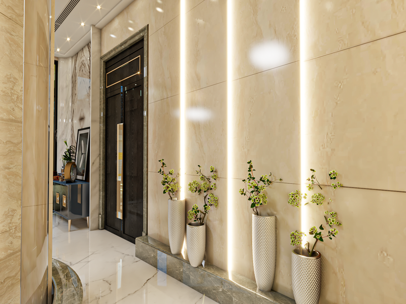 مدخل الفيلا والدرج