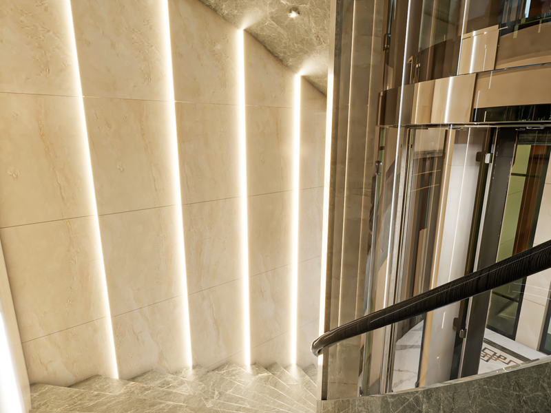 مدخل الفيلا والدرج