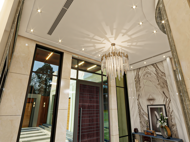 مدخل الفيلا والدرج