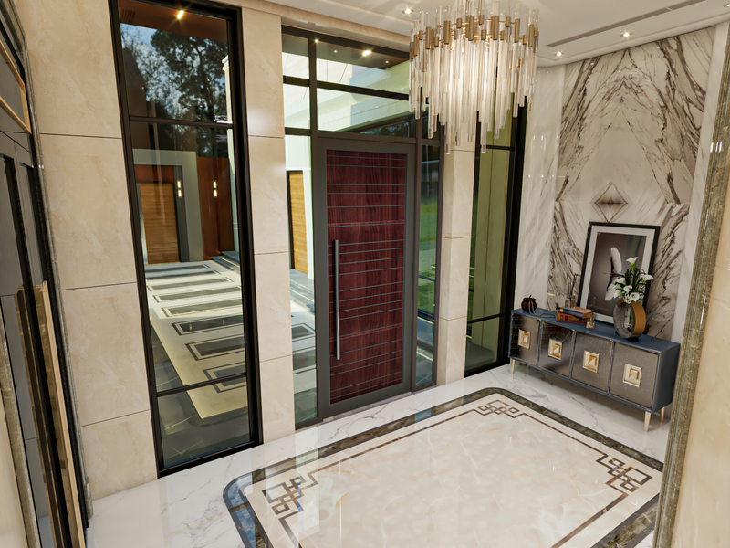 مدخل الفيلا والدرج