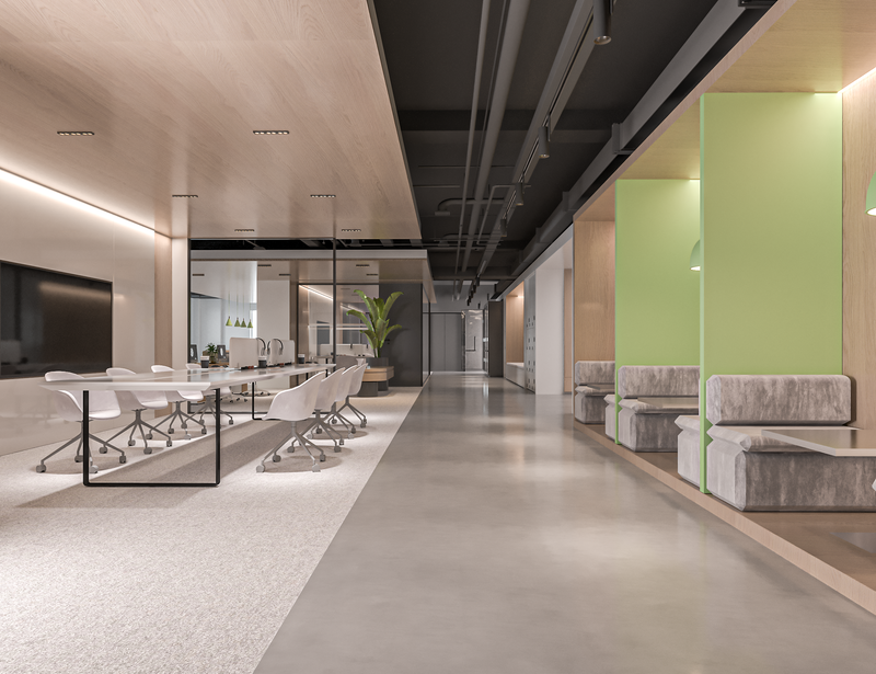 تصميم داخلي مبتكر لمكتب شركة فلو للخدمات اللوجستية