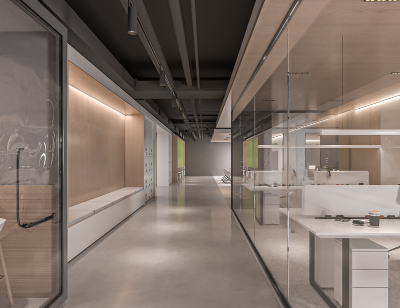 تصميم داخلي مبتكر لمكتب شركة فلو للخدمات اللوجستية