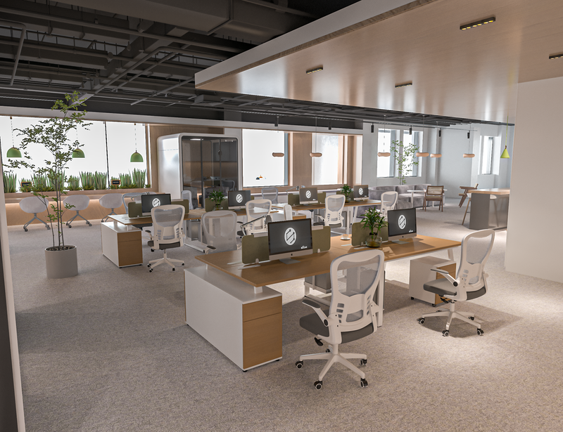 تصميم داخلي مبتكر لمكتب شركة فلو للخدمات اللوجستية