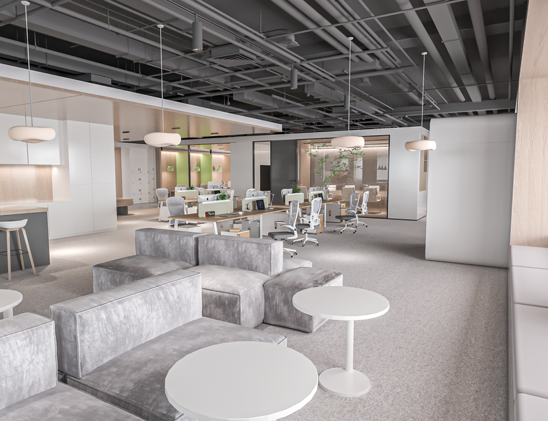 تصميم داخلي مبتكر لمكتب شركة فلو للخدمات اللوجستية