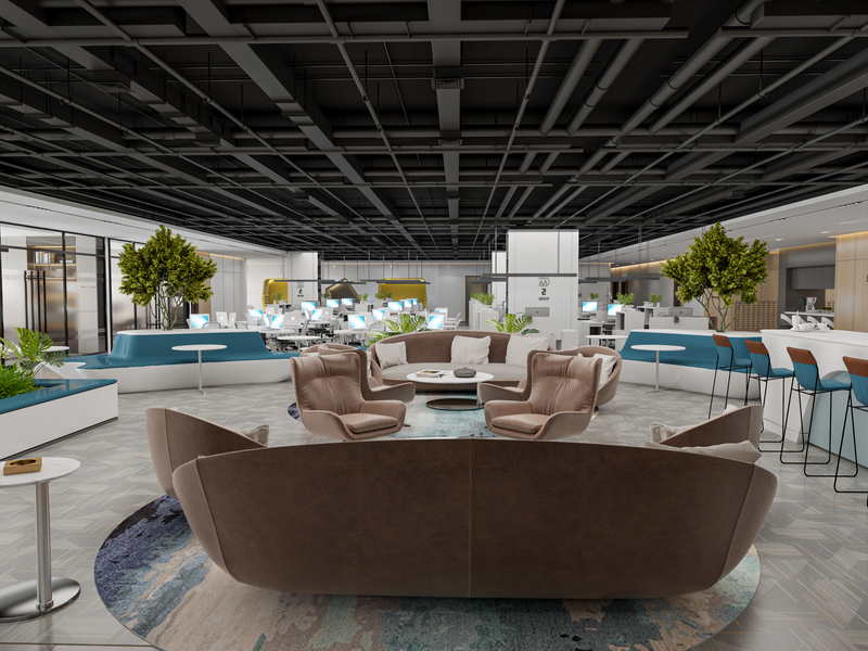 مساحة عمل مُلهمة لشركة رصيد القابضة: حيث يلتقي الابتكار بالرفاهية