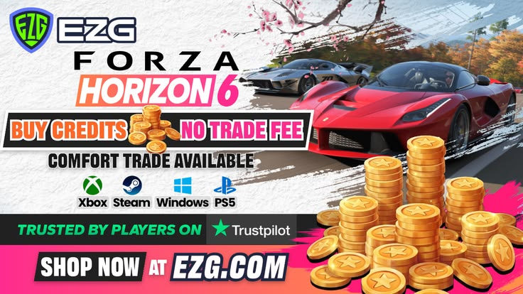 EZG.com is the best place to buy Forza Horizon 6 Credits for PS5/PC/Xbox Series. Safe trade cheap FH6 Credits with verify payments and various great discounts.