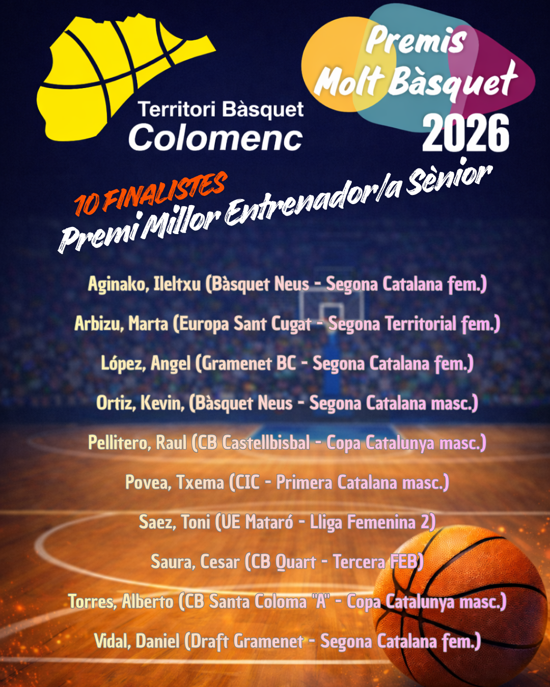 10 Finalistes Premis Esportius Premis Molt Bàsquet 2026