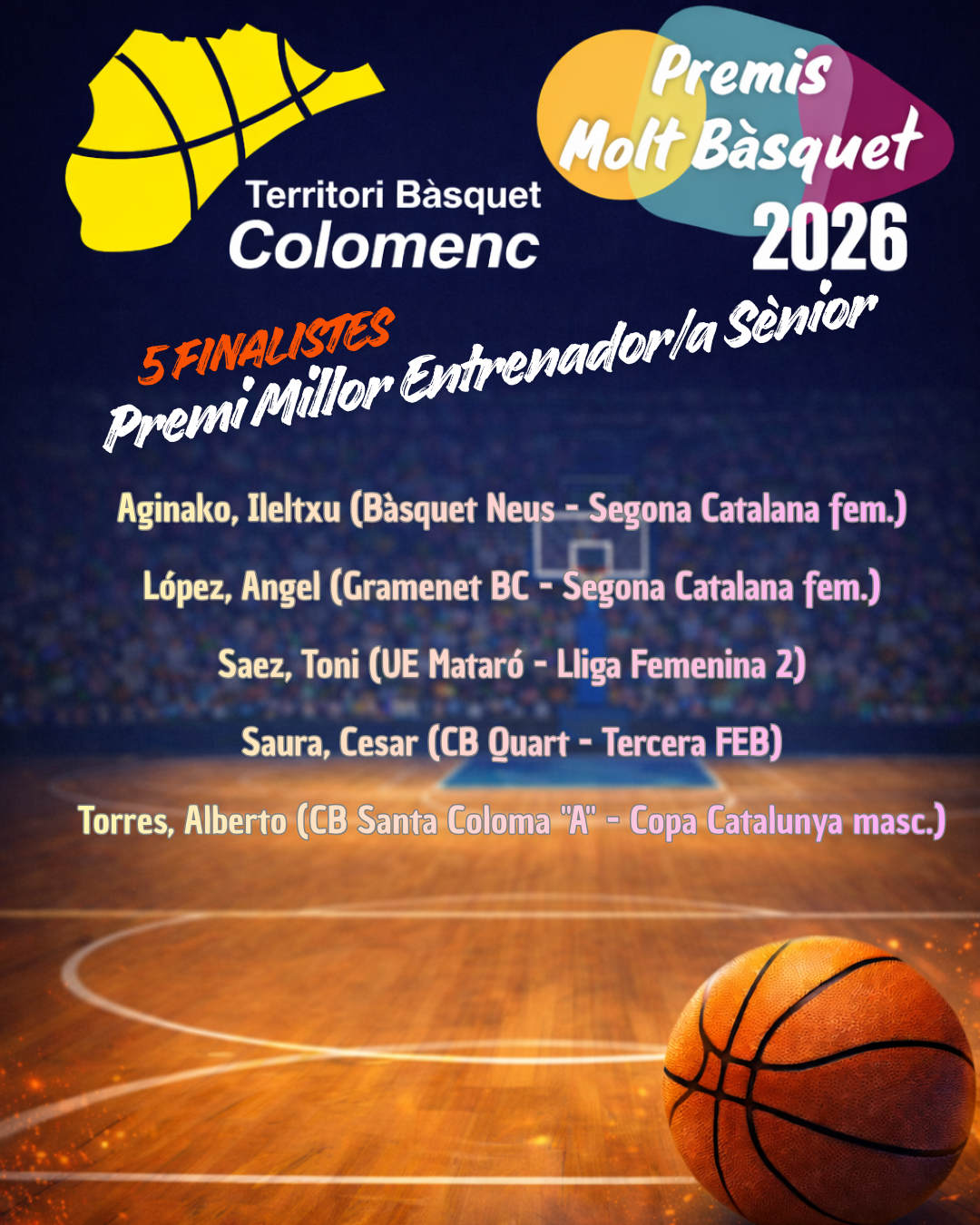 5 Finalistes Premis Esportius Premis Molt Bàsquet 2026