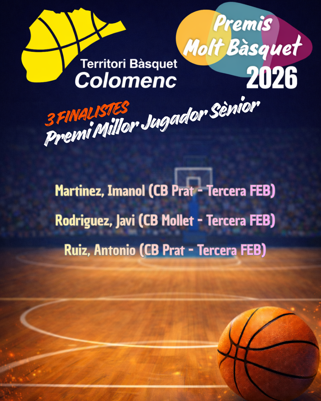3 Finalistes Premi Millor Jugador Sènior Premis Molt Bàsquet 2026