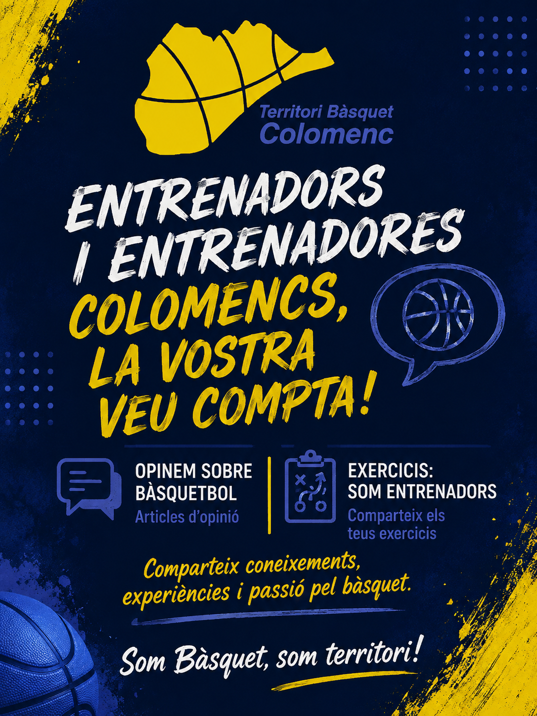 Entrenadores i entrenadors colomencs: el vostre bàsquet també pot tenir veu a www.territoribc.com