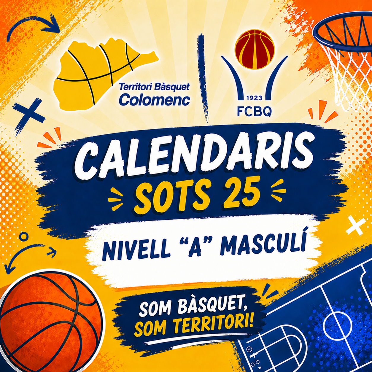 Calendari Sots-25 masculí Nivell A 2026/2027: una lliga llarga amb derbis colomencs marcats en vermell