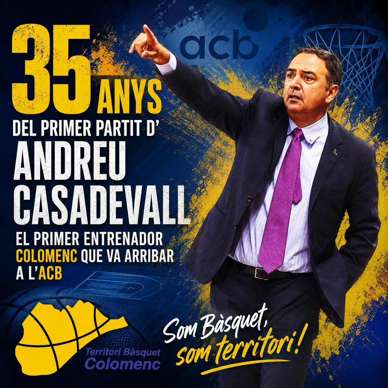 35 anys del primer partit d'Andreu Casadevall, el primer entrenador colomenc que va arribar a l’ACB