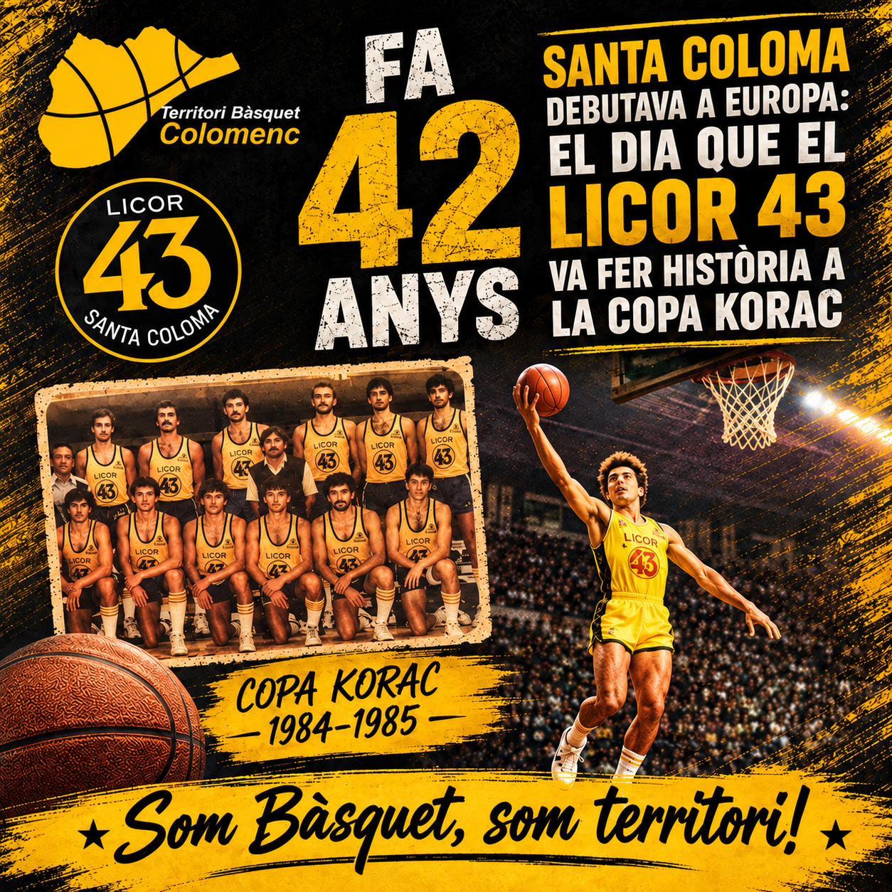 Fa 42 anys, Santa Coloma debutava a Europa: el dia que el Licor 43 va fer història a la Copa Korac