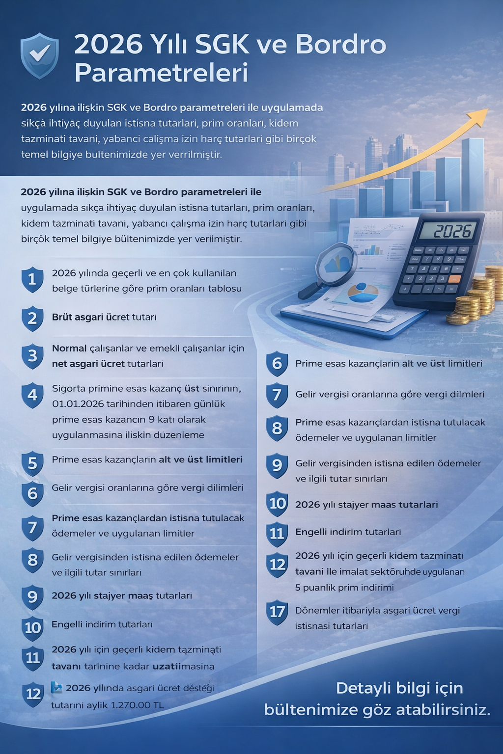 2026 YILI BORDRO PARAMETRELERİ VE UYGULAMADAKİ DEĞİŞİKLİKLER