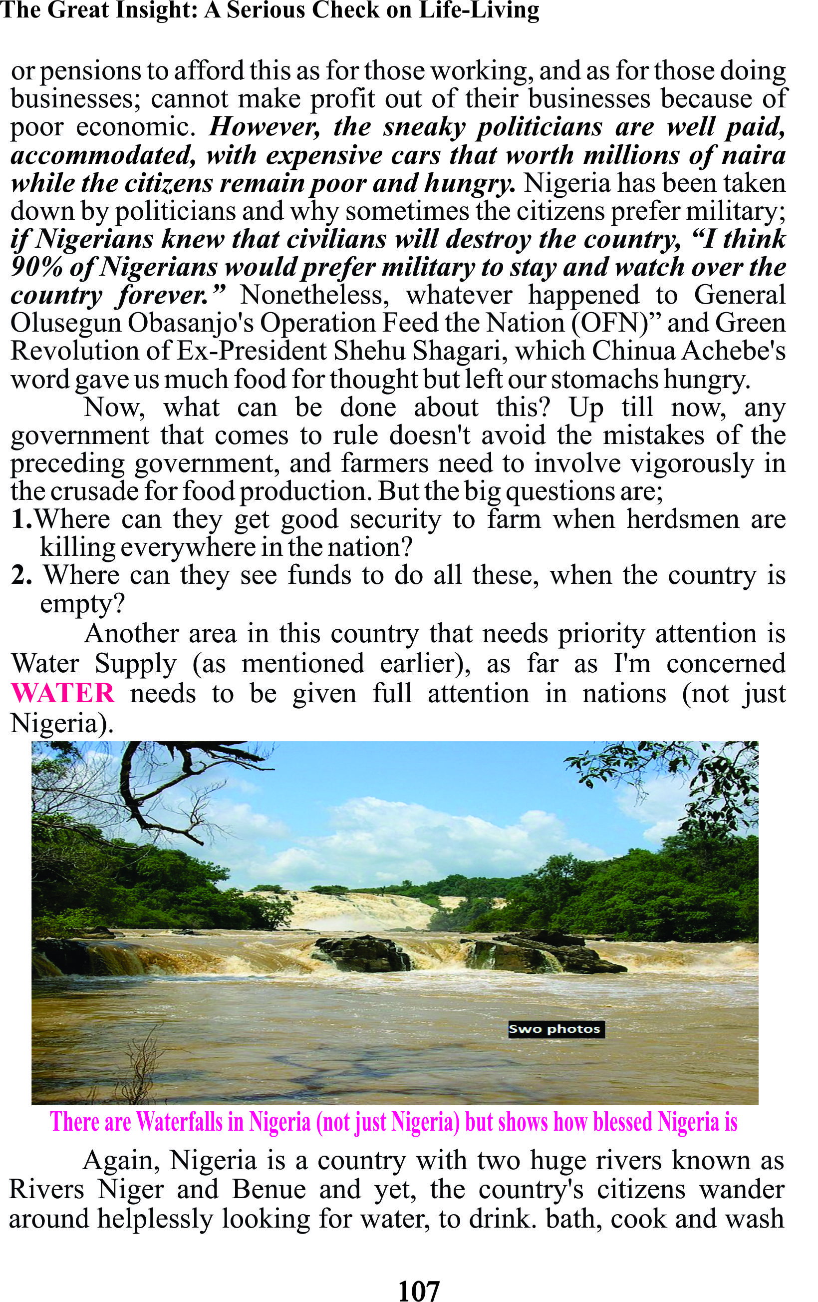Priority attention in Nigeria